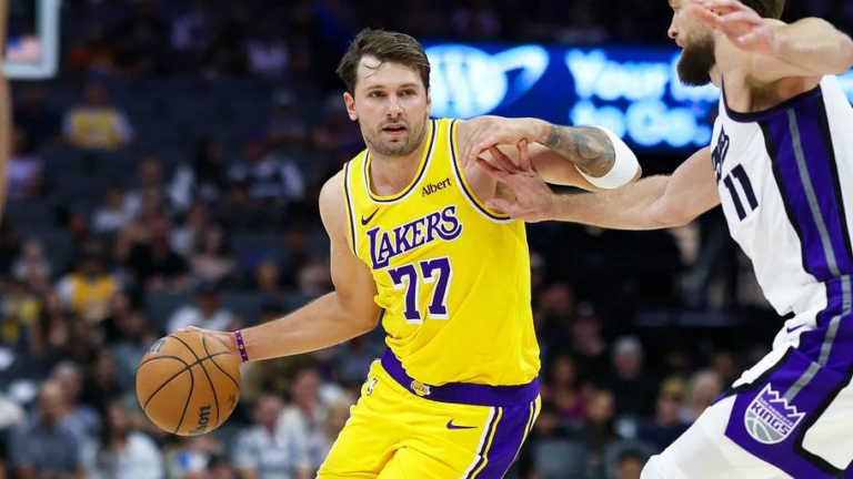 Los Angeles Lakers against the Sacramento Kings during a preseason game